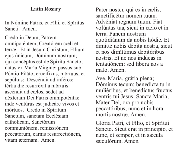 rosary in latin